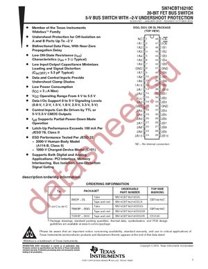 74CBT16210CDGGRE4 datasheet  